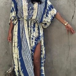 Levency Snake Print Bat Cover Maxi Dress