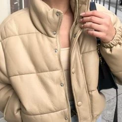 Levency New In Faux Leather Puffer Jacket