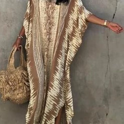 Levency Snake Print Bat Cover Maxi Dress