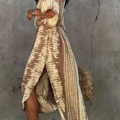 Levency Snake Print Bat Cover Maxi Dress