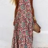 Levency Print Halter Neck Maxi Dress