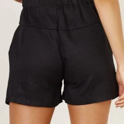 Levency Drawstring Waist Pockets Shorts New In