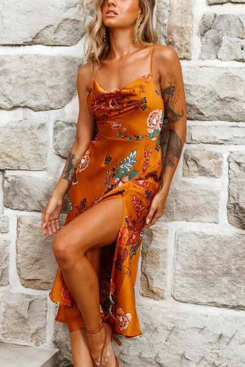 Levency Pleated Bust SlitSlip Dress 10 Levency Pleated Bust SlitSlip Dress