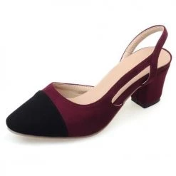 Levency Color Block Chunky Heel Pumps