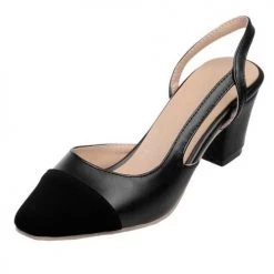 Levency Color Block Chunky Heel Pumps