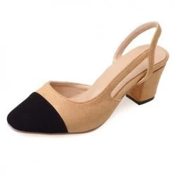 Levency Color Block Chunky Heel Pumps