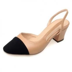 Levency Color Block Chunky Heel Pumps