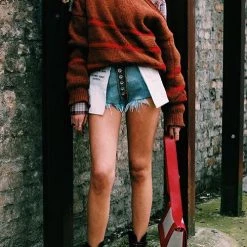 Levency Letter Pockets Denim Shorts New In