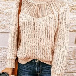 Levency Lace Patchwork O Neck Sweater 14 Levency Lace Patchwork O Neck Sweater