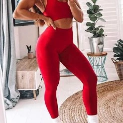 Levency Solid Seamless Bra Leggings Set New In