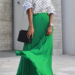 Levency New In Pleated Maxi Skirts
