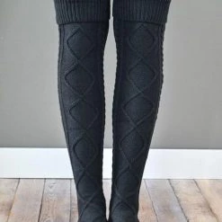 Levency Thick Cable Knit Over Knee Socks New In 14 Levency Thick Cable Knit Over Knee Socks New In