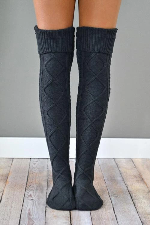 Levency Thick Cable Knit Over Knee Socks New In 3 Levency Thick Cable Knit Over Knee Socks New In