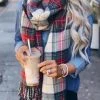 Levency Plaid Tassels Scarf