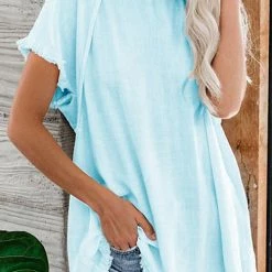 Levency New In Raw Edge O Neck Short Sleeve T Shirt