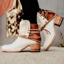 Levency Lace Up Chunky Heels Ankle Boots New In