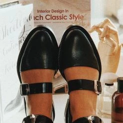 Levency Buckle Color Block Sandals Flats