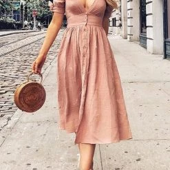 Levency New In Button Knot Sleeve Dress 24 Levency New In Button Knot Sleeve Dress