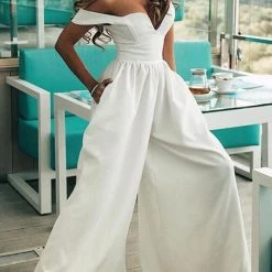 Levency New In V Neck Tank Wide Leg Jumpsuits