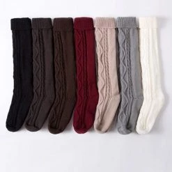 Levency Thick Cable Knit Over Knee Socks New In 16 Levency Thick Cable Knit Over Knee Socks New In
