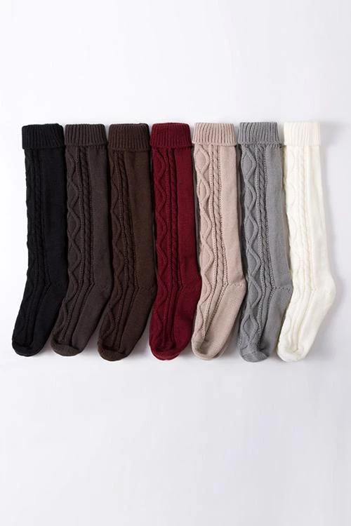 Levency Thick Cable Knit Over Knee Socks New In 5 Levency Thick Cable Knit Over Knee Socks New In