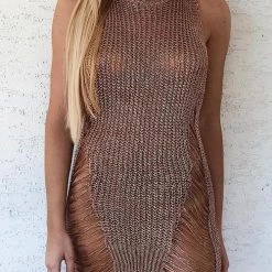 Levency Hollow Sleeveless Mini Cover Dress