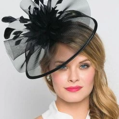 Levency Feather Mesh Fascinator New In