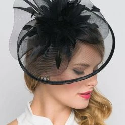 Levency Feather Mesh Fascinator New In