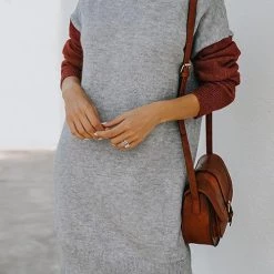 Levency Color Block Turtleneck Sweater Dress