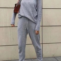 Levency Boat Neck Long Sleeve Pants Sets New In