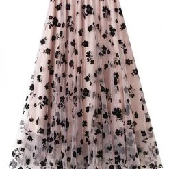 Levency Posy Layer Mesh Mid Skirts New In