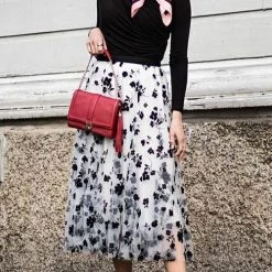 Levency Posy Layer Mesh Mid Skirts New In