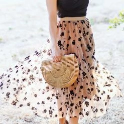 Levency Posy Layer Mesh Mid Skirts New In