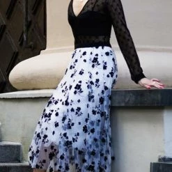 Levency Posy Layer Mesh Mid Skirts New In