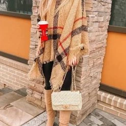 Levency New In Stripe Tassel Loose High Collar Sweaters