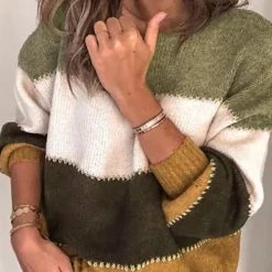 Levency Color Block Loose Sweater