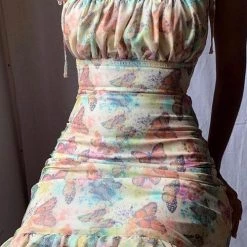 Levency Butterfly Print Slip Mini Dress New In