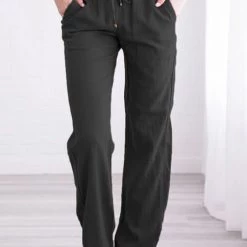 Levency Drawstring Pockets Loose Pants 24 Levency Drawstring Pockets Loose Pants
