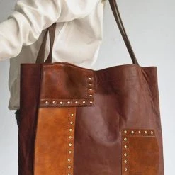 Levency Rivet Color Block Tote Bag