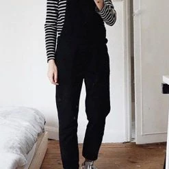 Levency New In Solid Pockets Denim Overall