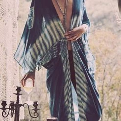 Levency New In Print Long Sleeve Kimono Cardigan