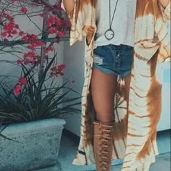 Levency New In Print Long Sleeve Kimono Cardigan