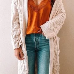 Levency Twist Knit Pockets Cardigan New In