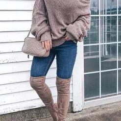 Levency Off Shoulder Puff Sleeve Sweater
