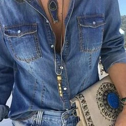 Levency Retro Western Denim Shirt New In