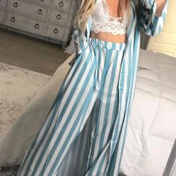 Levency Button Striped Pants Set New In