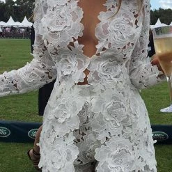 Levency New In See Though Lace Shorts Set