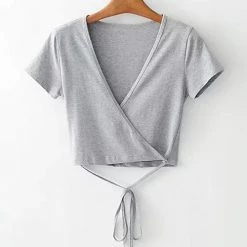 Levency New In Short Sleeve Wrap Top