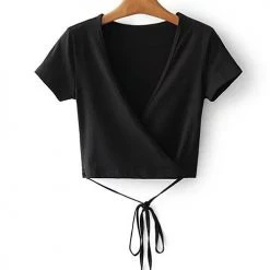 Levency New In Short Sleeve Wrap Top