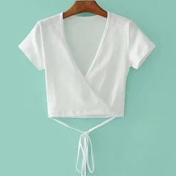 Levency New In Short Sleeve Wrap Top